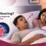 man snoring loudly beside concerned partner - sign of sleep apnea